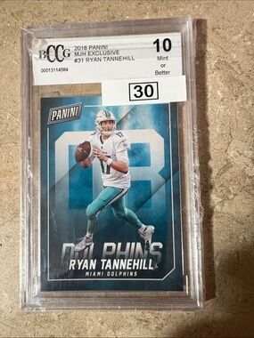 Panini Football Card — Teal & White Ryan Tannehill Rookie-Style Card